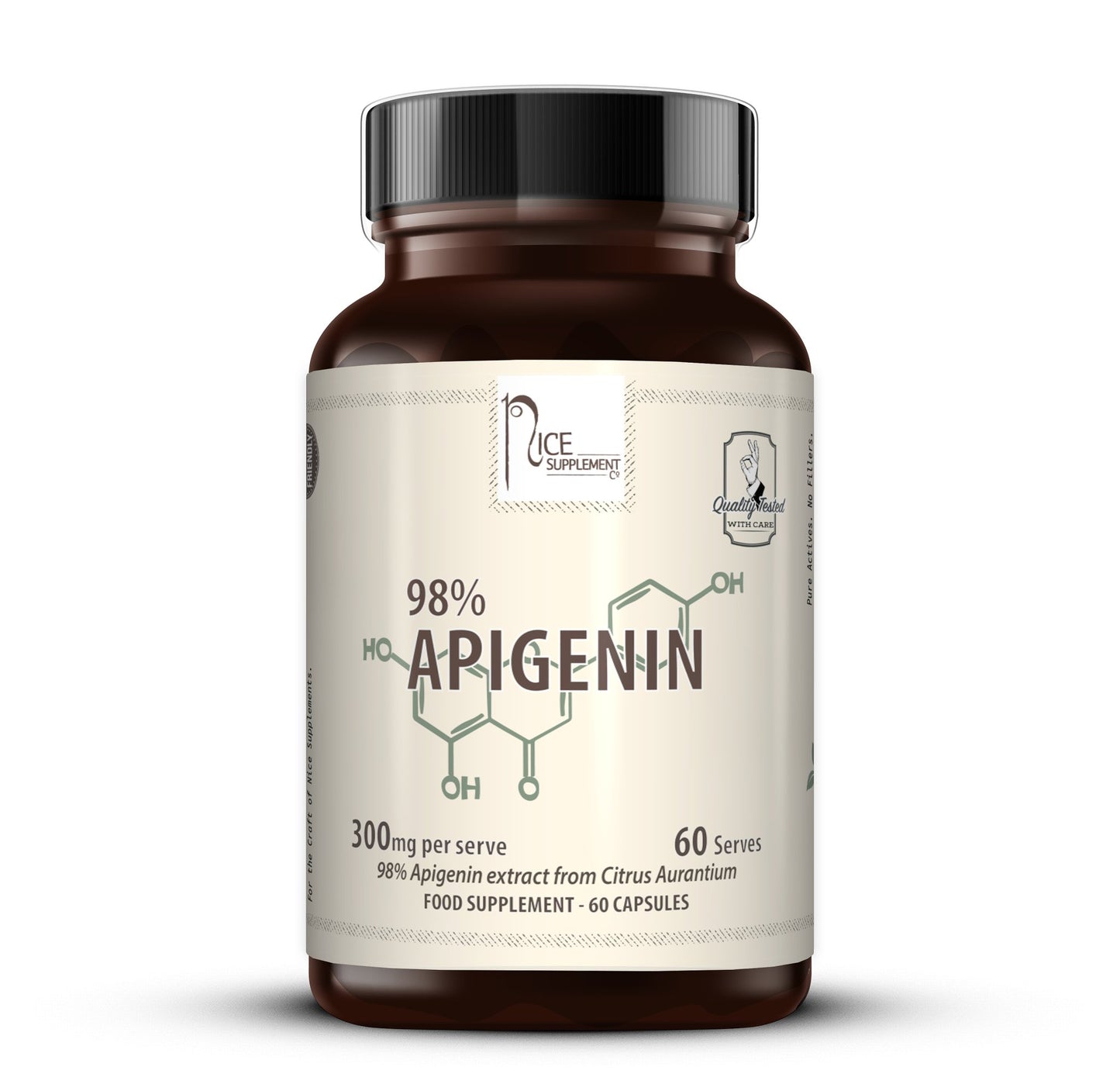 300mg Apigenin for sleep and stress - 60 Capsules - Product Image - Nice Supplement Co.