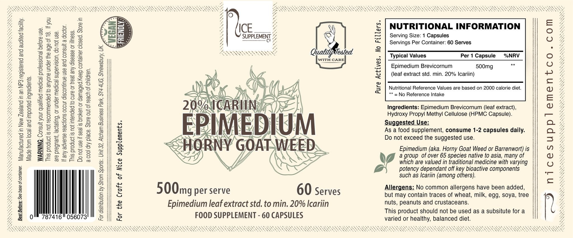 Epimedium (horny goat weed)(20% icariin) - nicesupplementco