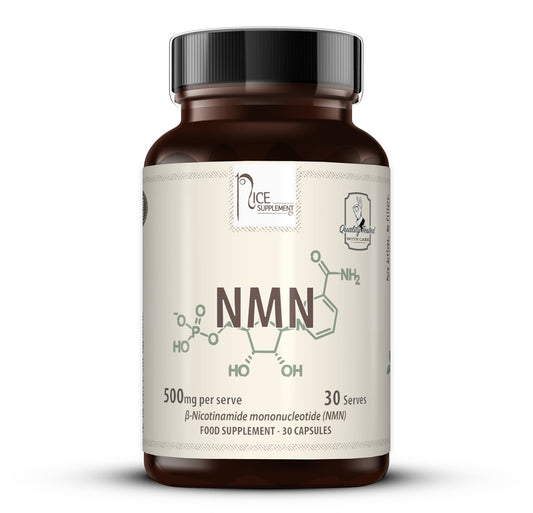 NMN 500mg Nicotinamide Mononucleotide for longevity and antiaging -  Supplement Facts - 30 capsules - Nice Supplement Co.