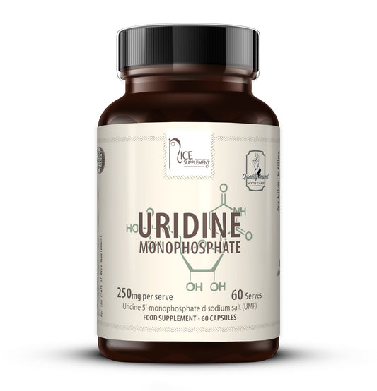 250mg Uridine Monophosphate Nootropic for Focus and Motivation  -  Product Render - Nice Supplement Co.